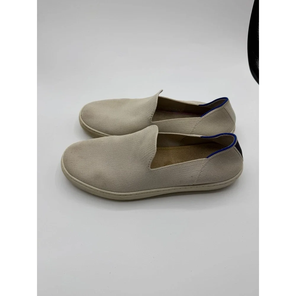 Rothys The Sneaker Womens 8 Sand Beige Slip On Knit Walking Shoes Sustainable
